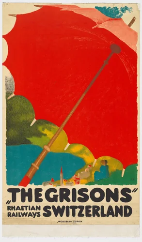 "The Grisons", Rhaetian Railways Switzerland by Augusto Giacometti, design, 1920