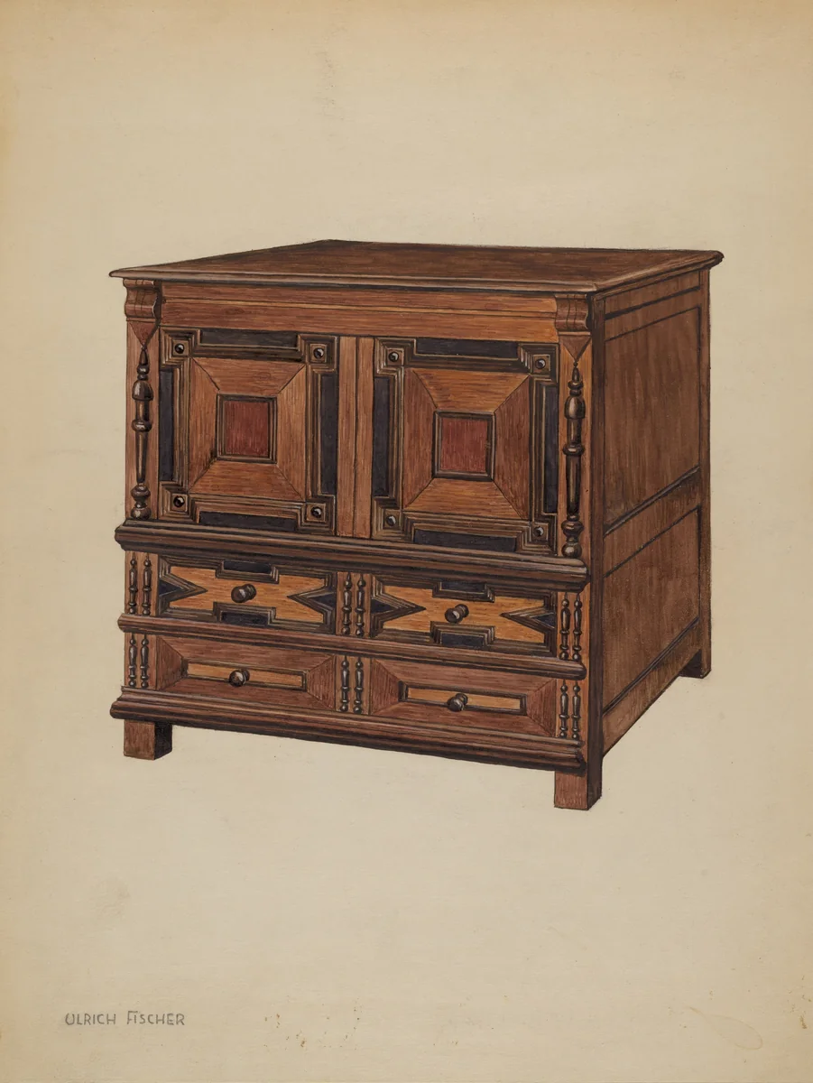 Chest with Drawers by Ulrich Fischer, index of american design, 1937