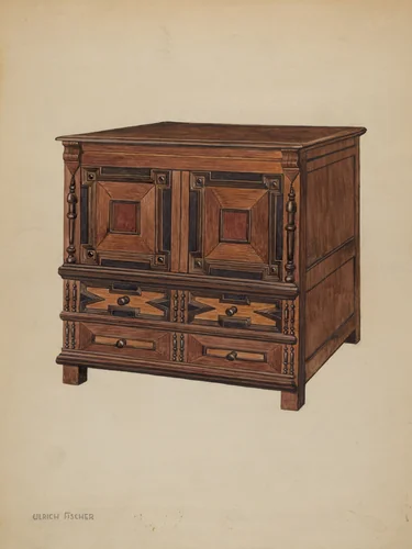 Chest with Drawers by Ulrich Fischer, index of american design, 1937