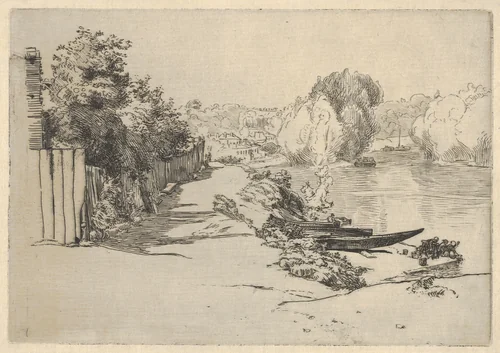 La Seine au Bas-Meudon by Félix Bracquemond, print, 1868