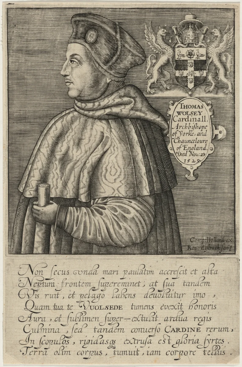 Thomas Wolsey, Cardinal by Renold Elstrack, print, 1571-1625