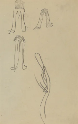 Four Fantastic Forms [recto] by Paul Gauguin, drawing, 1884-1888