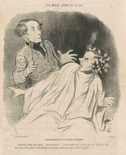 L'inconvénient de se faire bichonner ... by Honoré Daumier, print, 1844