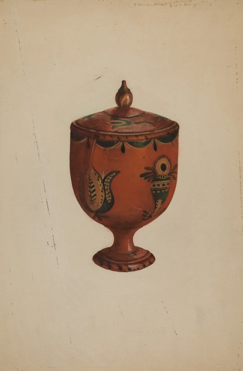 Pa. German Spice Jar by Betty Jean Davis, index of american design, 1938