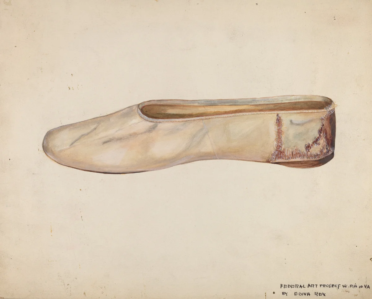 Woman's Slippers by Edna Crenshaw Rex, index of american design, 1937