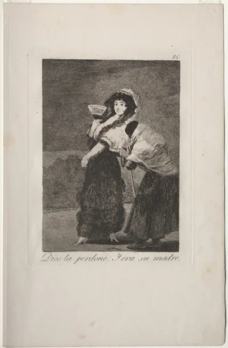 For Heaven's Sake: and It Was Her Mother, Plate 16 by Francisco de Goya, print, 1799