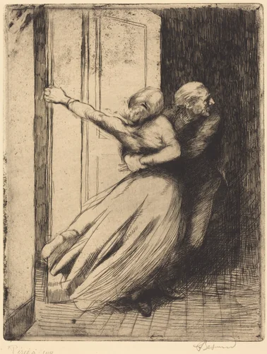 The Rape (Le Viol) by Albert Besnard, print, 1886