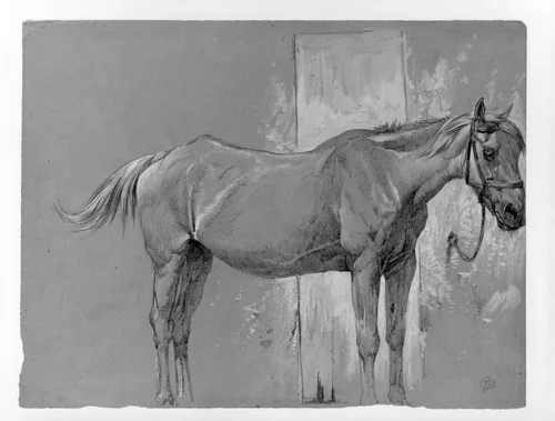 Horse, Fort Stanton, New Mexico by Peter Moran, artwork, 1841-1914