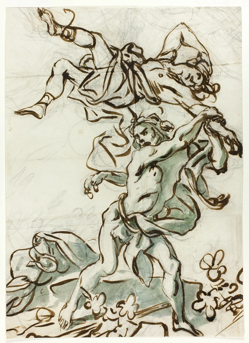 Hercules and Lichas by Filippo Falciatore, drawing, 1738-1768