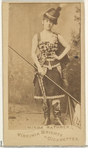 Minna Rathner, from the Actors and Actresses series (N45, Type 1) for Virginia Brights Cigarettes by Allen & Ginter, photograph, 1885-1891