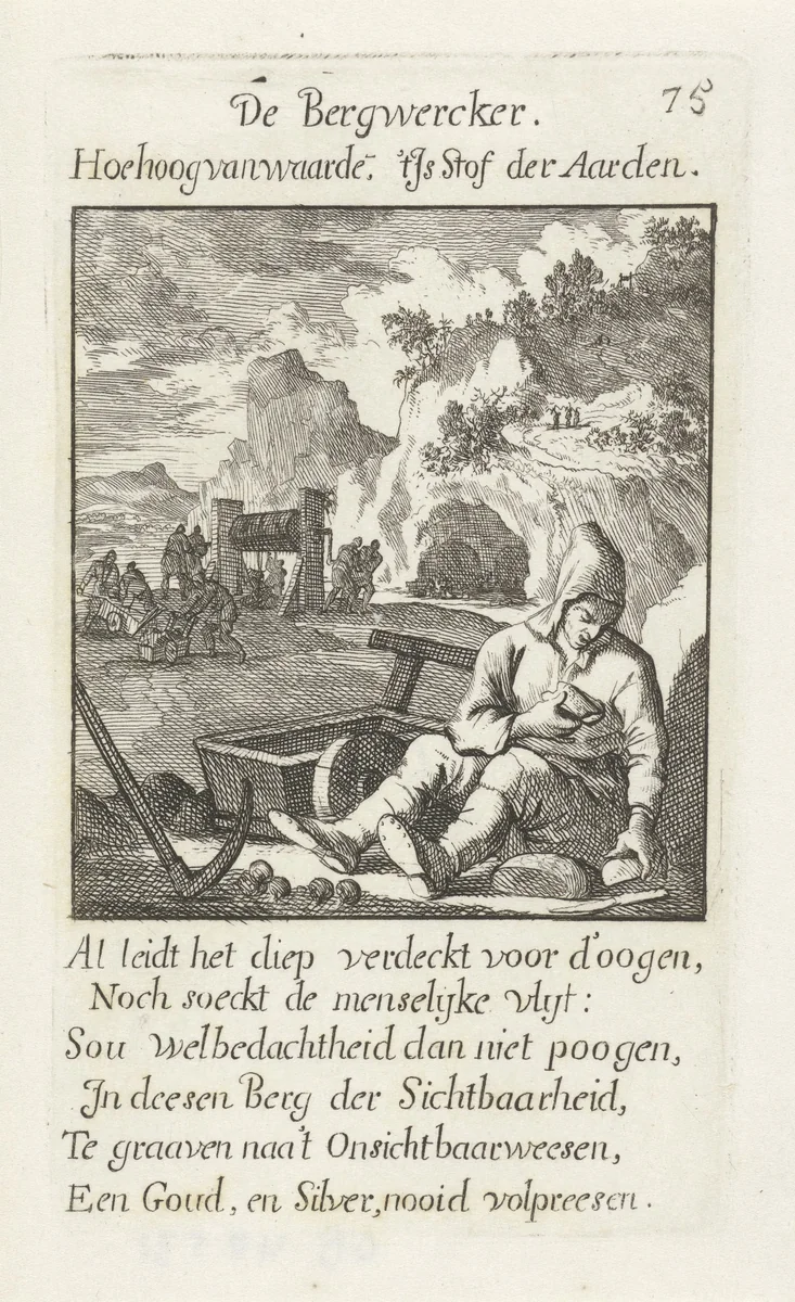 Mijnwerker by Caspar Luyken, print, 1694
