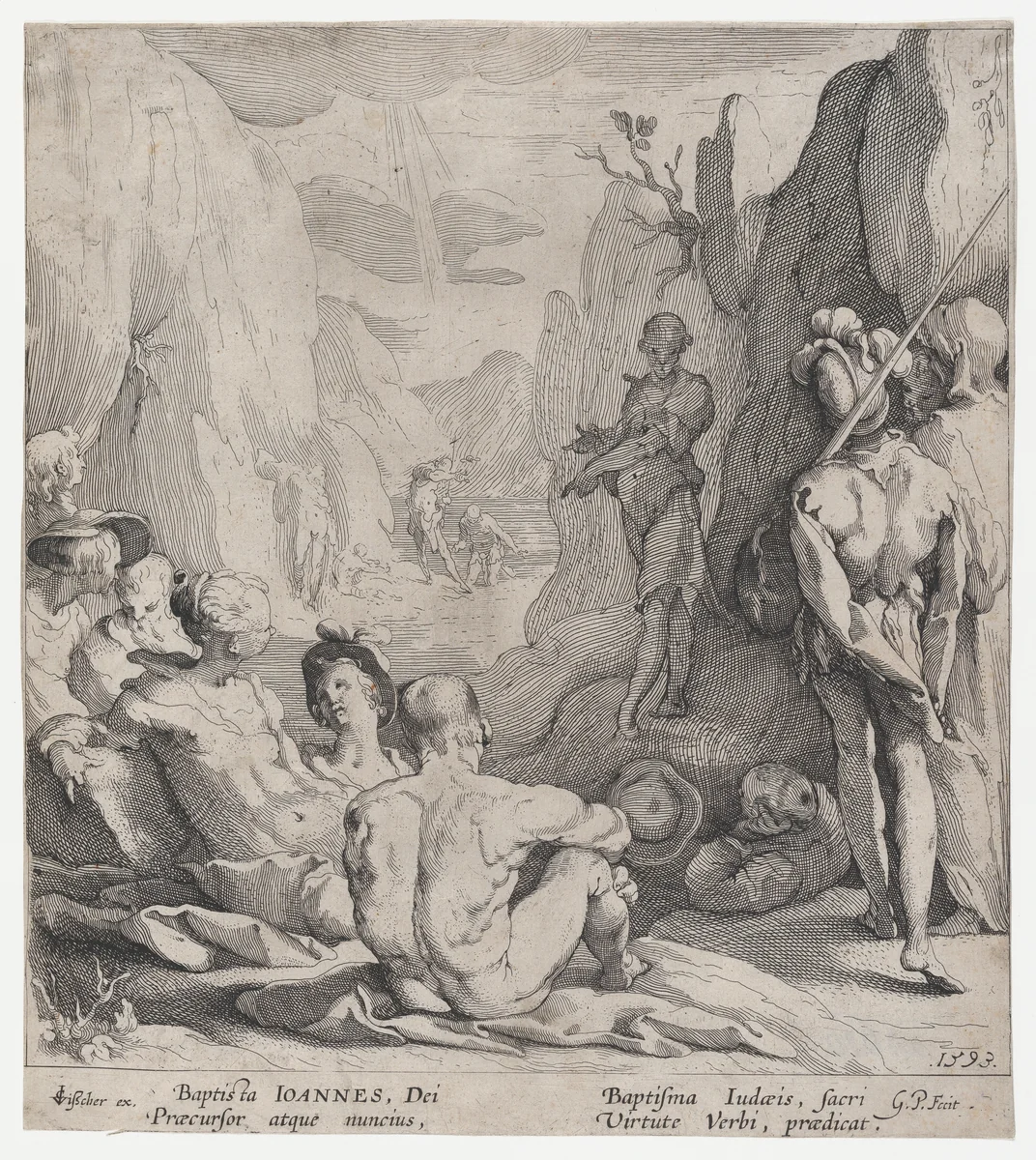 St. John the Baptist Preaching by Gerrit Pietersz. Sweelink, print, 1593