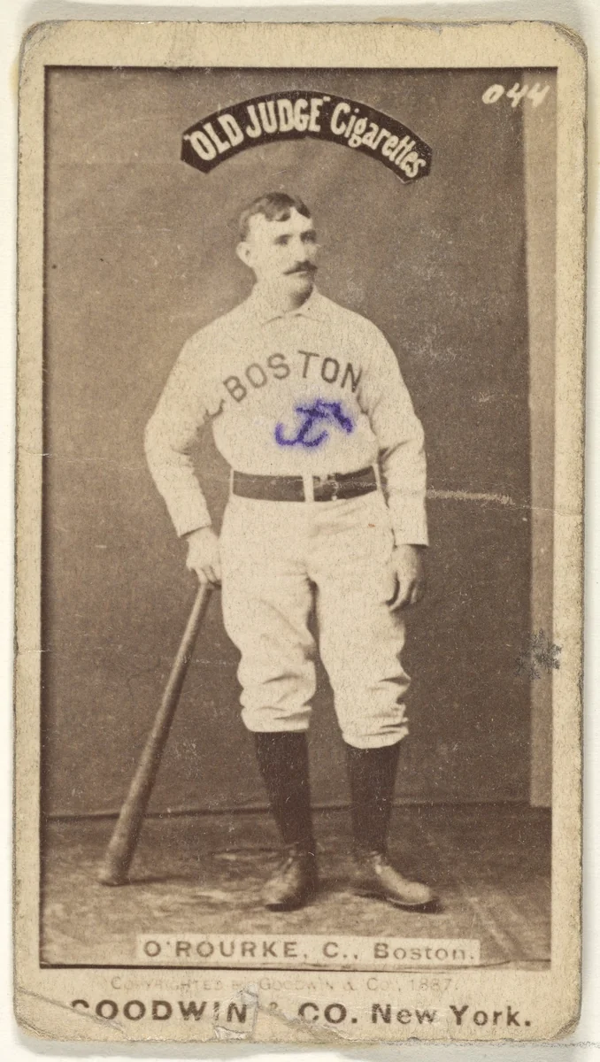 O'Rourke, Catcher, Boston, from the Old Judge series (N172) for Old Judge Cigarettes by Goodwin & Company, photograph, 1887