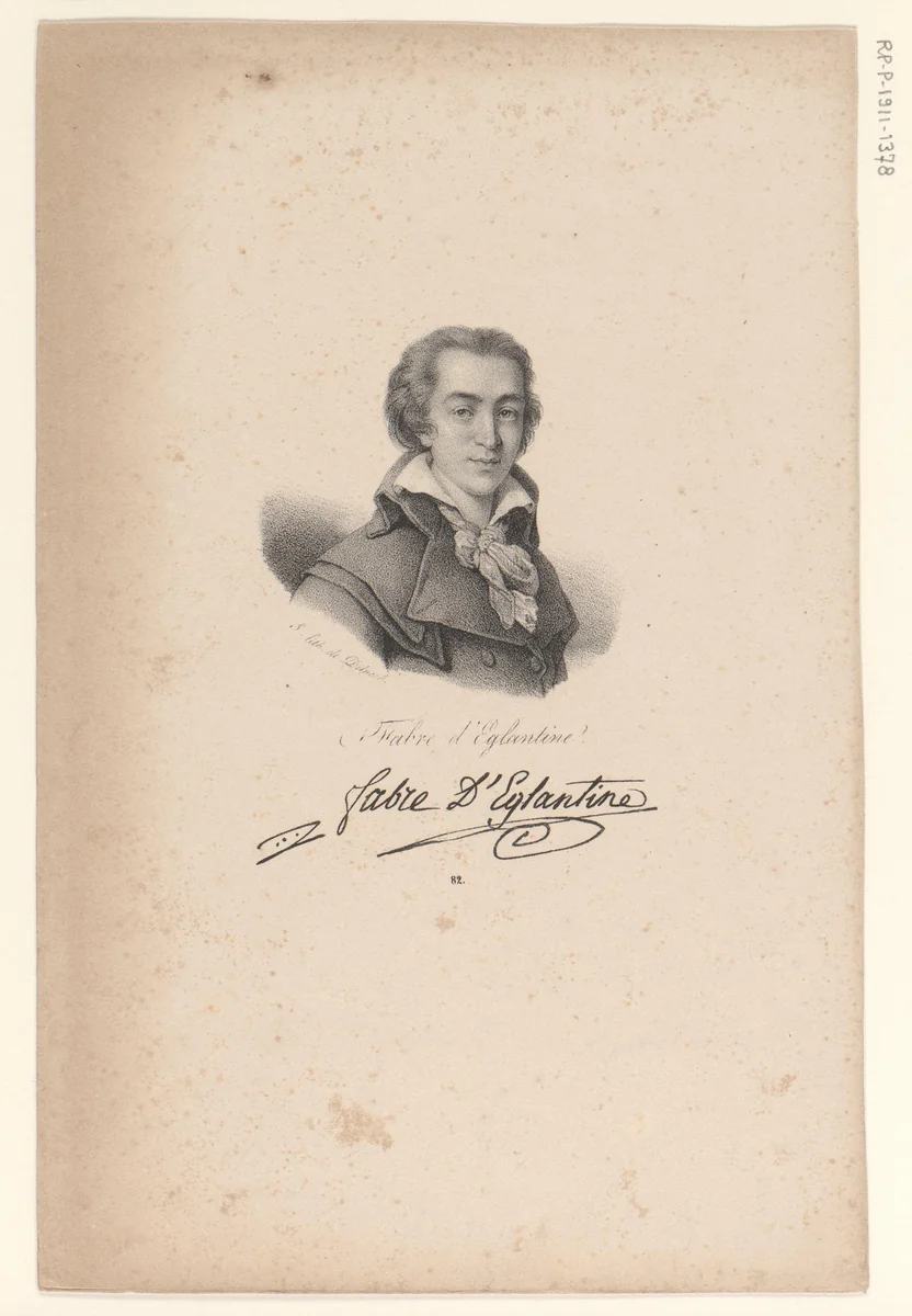 Portret van Fabre d'Églantine by anonymous, print, 1818-1842