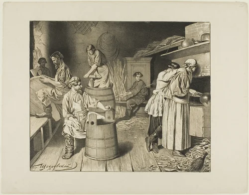 Scenes from Russian Folk Life by Ignatii Shchedrovskii, print, 1835-1870