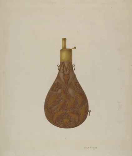 Bronze Powder Flask by George V Vezolles, index of american design, 1939