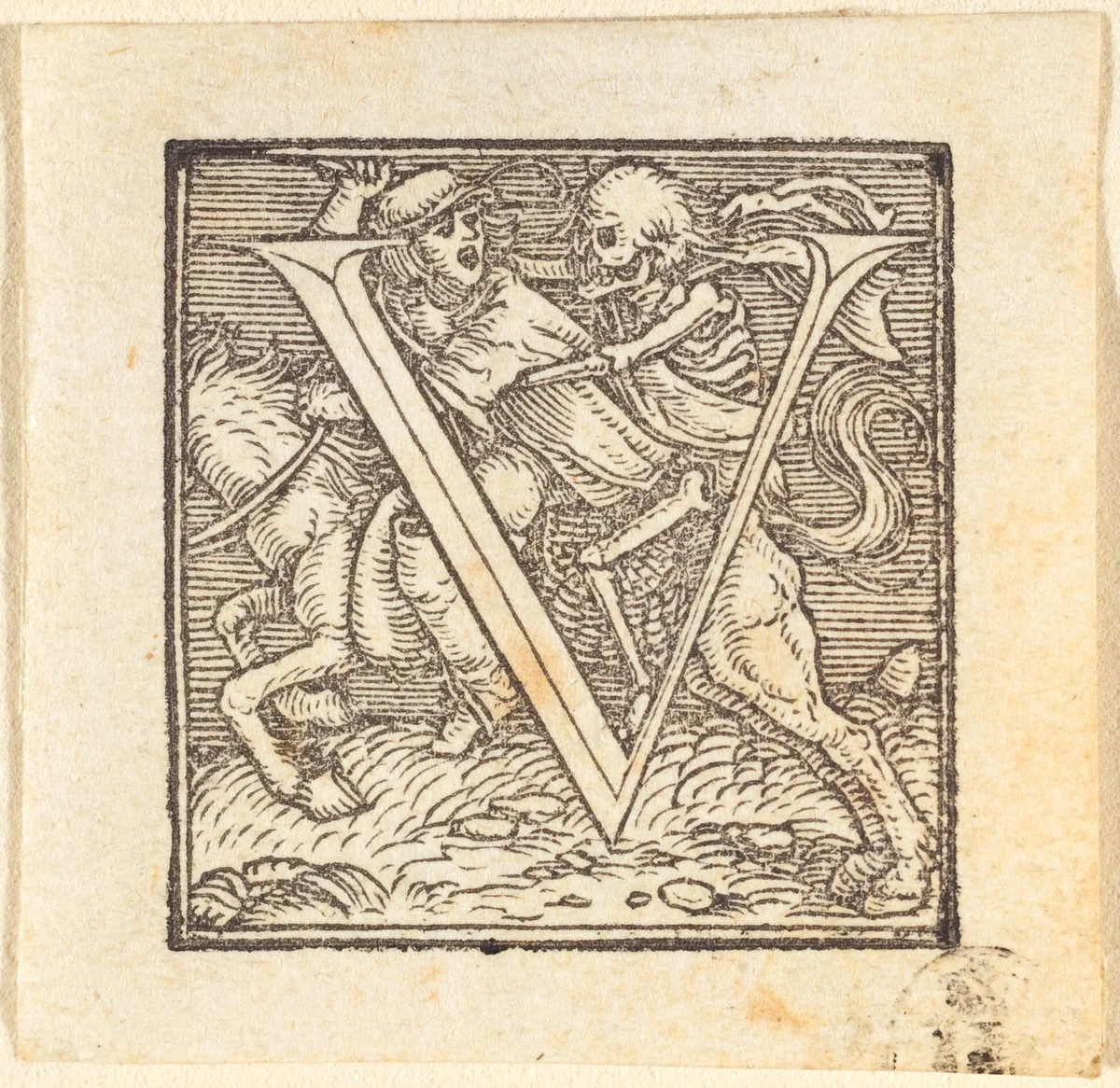 Letter V by Hans Lützelburger, print, 1518-1528