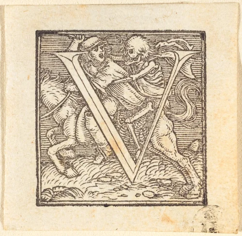 Letter V by Hans Lützelburger, print, 1518-1528