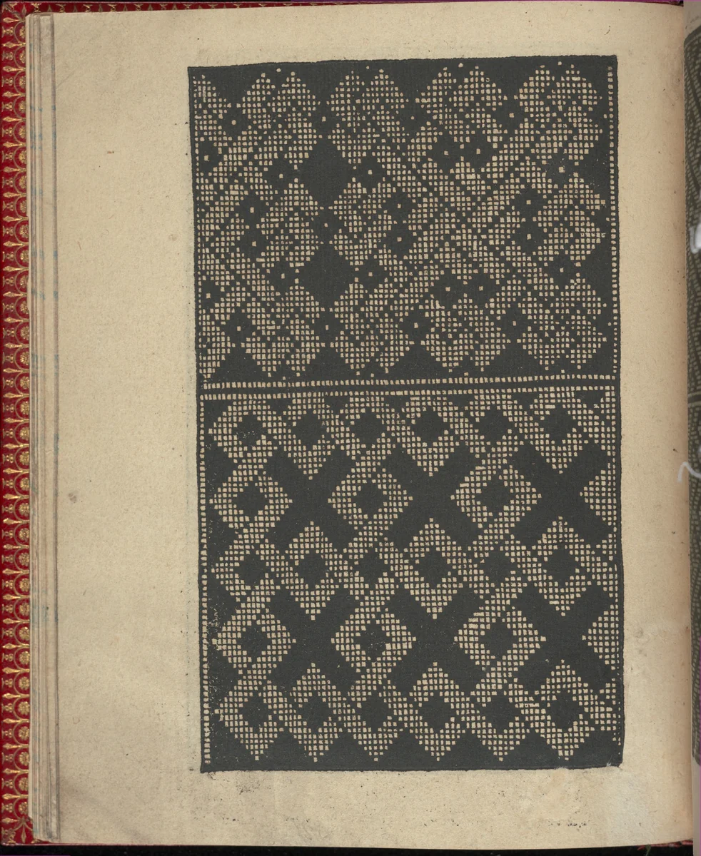 Ce est ung tractat de la noble art de leguille ascavoir ouvraiges de spaigne... page 15 (verso) by Willem Vosterman, book, 1527-1540