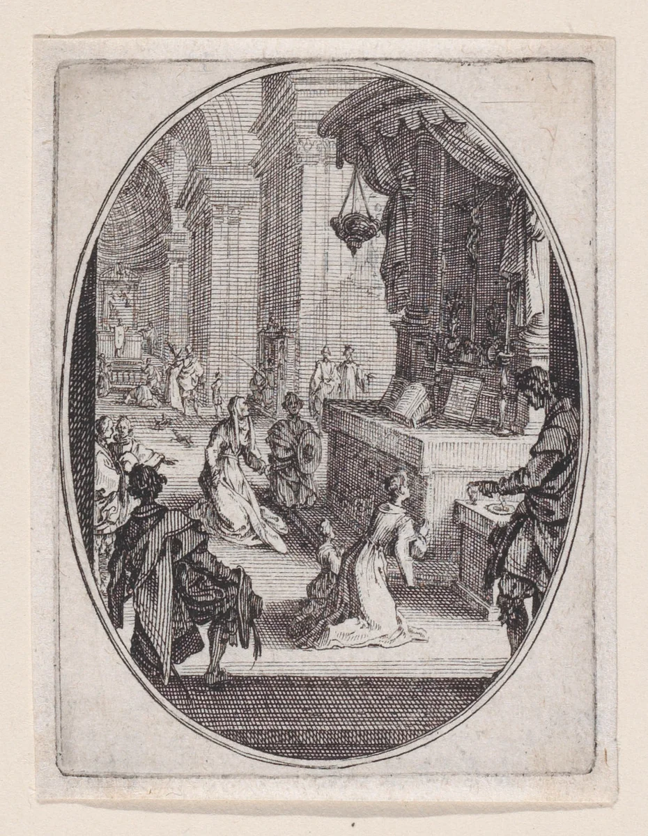 Le Culte de Dieu (The Worship of God), from "Les Sacrifices" (The Sacrifices) by Jacques Callot, print, 1620-1630