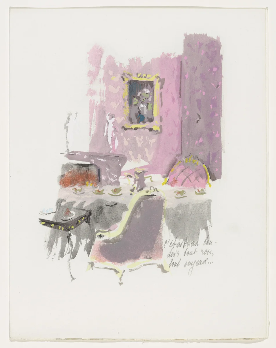 Plate (page 17) from Mille Regrets (A Thousand Regrets) by Christian Bérard, illustrated book, 1947