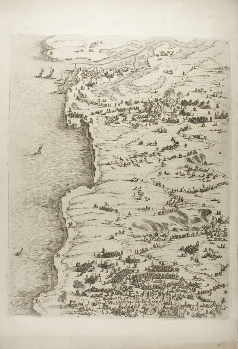The Siege of La Rochelle, plate one by Jacques Callot, other, 1631
