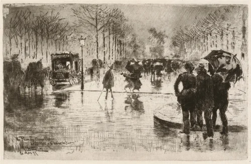 Le retour des artistes (The Return of the Artists) by Félix-Hilaire Buhot, print, 1877