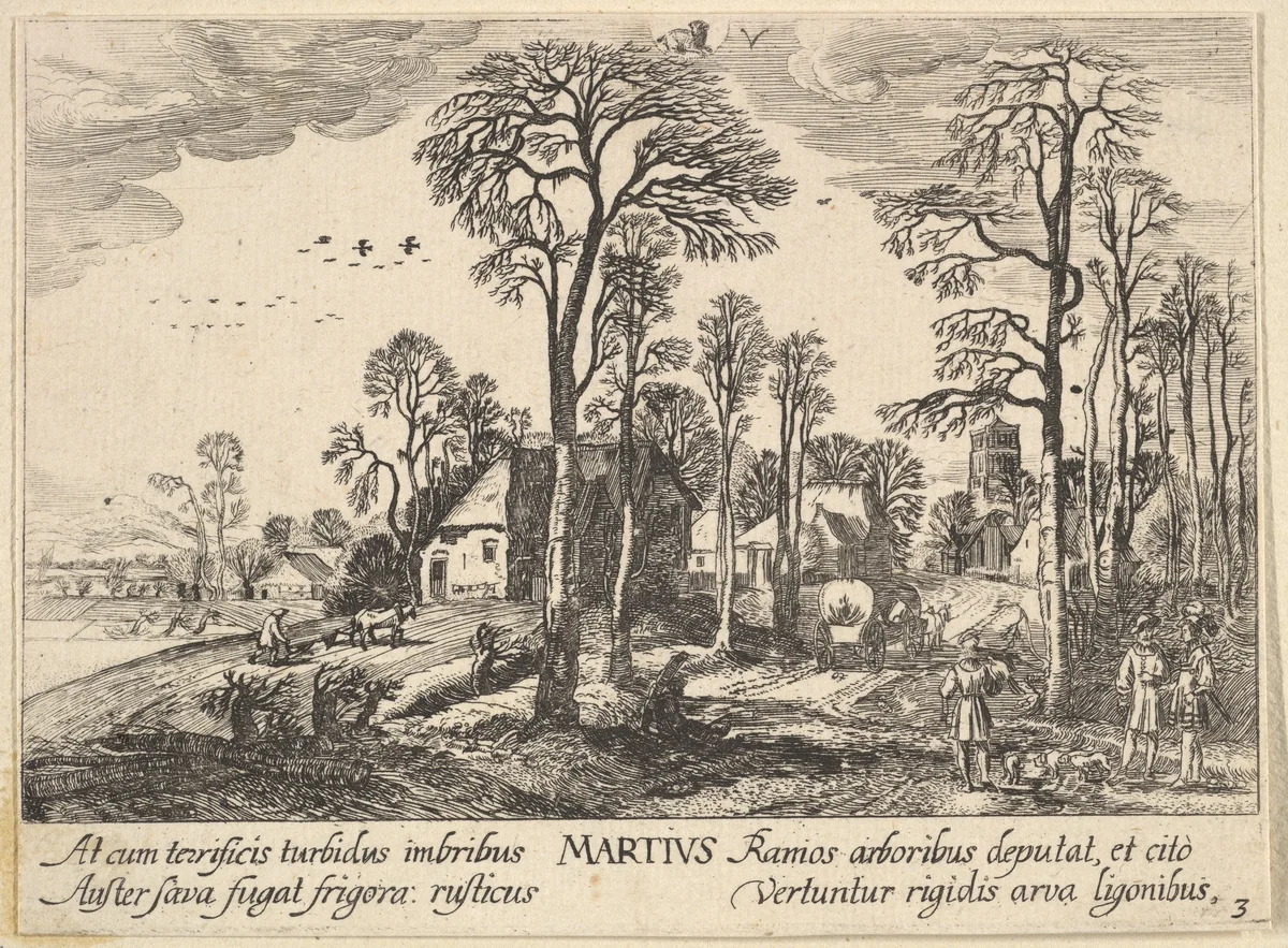 March (Martius) by Wenceslaus Hollar, print, 1628-1629