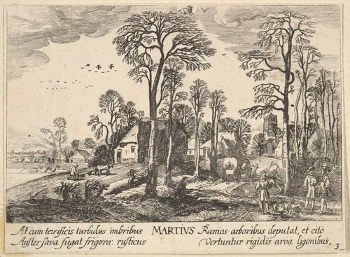 March (Martius) by Wenceslaus Hollar, print, 1628-1629