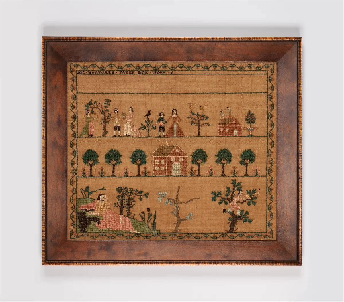 Sampler by Ann Magdalen Yates, artwork, 1799-1805
