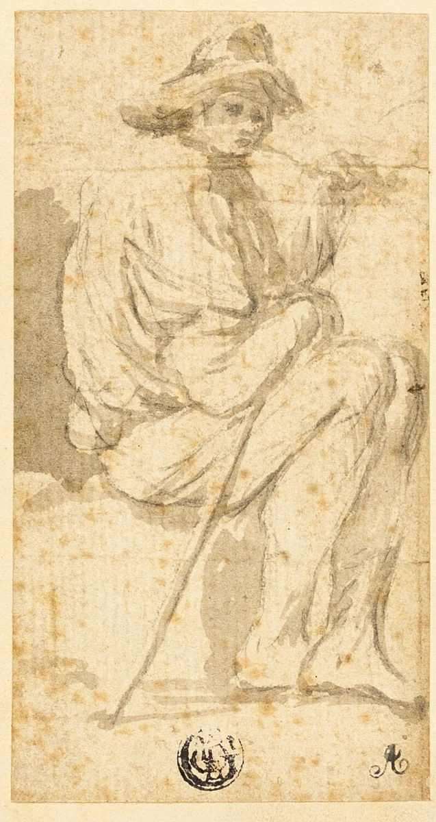 Shepherd by Unknown Artist, drawing, 1600-1699