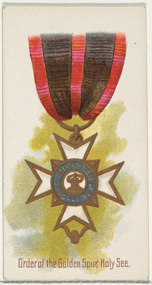 Order of the Golden Spur, Holy See, from the World's Decorations series (N30) for Allen & Ginter Cigarettes by Allen & Ginter, print, 1890