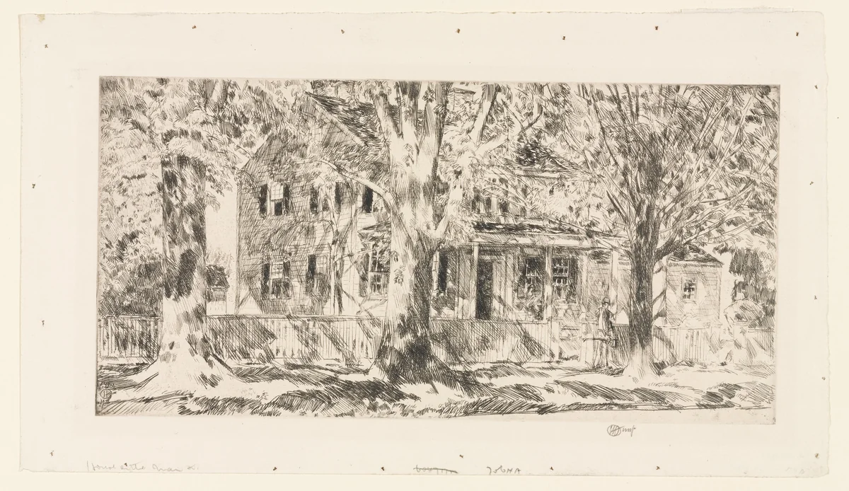 House on Main Street, Easthampton by Childe Hassam, print, 1922
