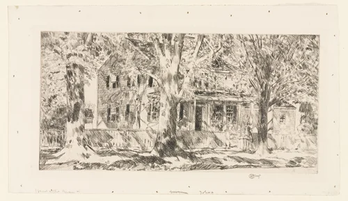 House on Main Street, Easthampton by Childe Hassam, print, 1922