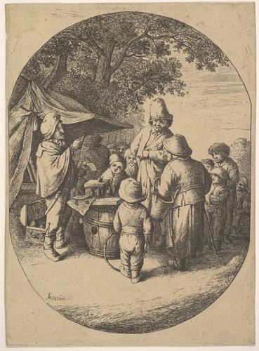 The Quacksalver (copy) by Adriaen van Ostade, print, 1625-1964