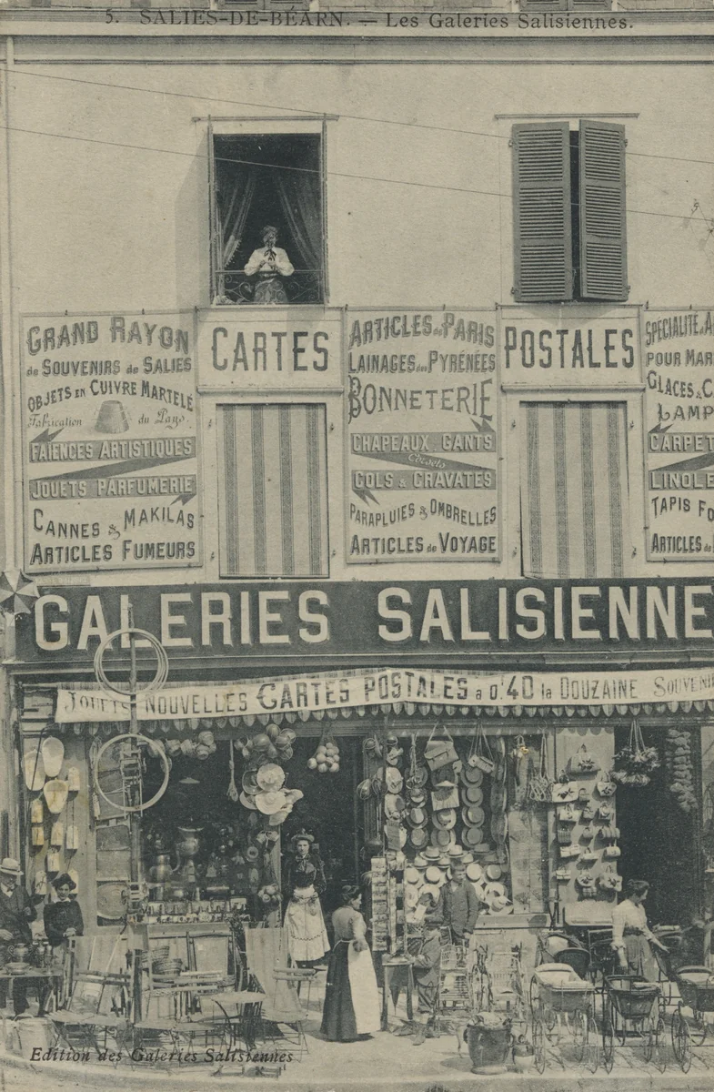 Galeries Salisiennes, Salies-de-Béarn by Unidentified Photographer, photograph, 1909