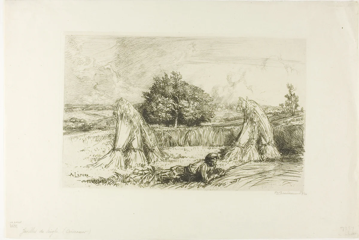 Sheaves of Rye by Louis Auguste Lepère, print, 1913