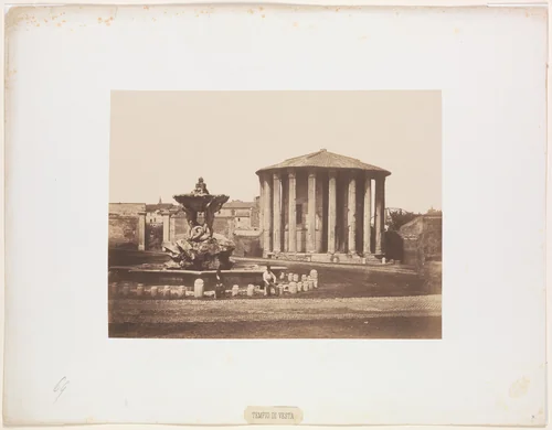 Temple of Vesta by Pietro Dovizielli, photograph, 1850-1859