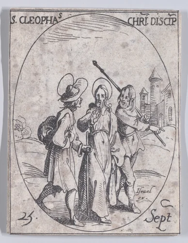 S. Cléophas, Disciple du Christ (St. Cleophas, Disciple of Christ), September 25th, from "Les Images De Tous Les Saincts et Saintes de L'Année" (Images of All of the Saints and Religious Events of the Year) by Jacques Callot, print, 1636
