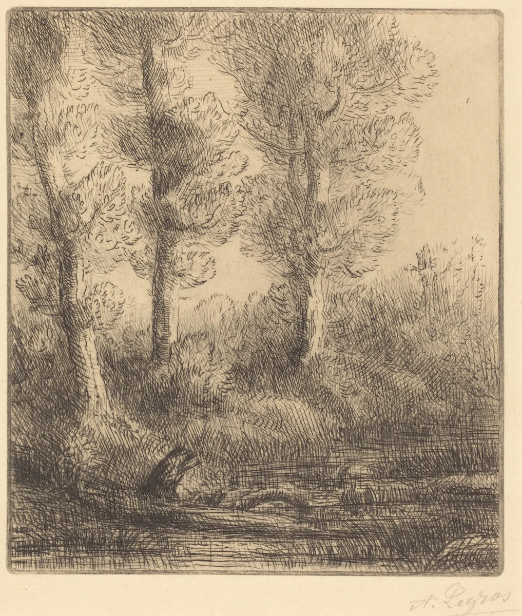 Banks of the Saint-Pre (Rive du Saint-Pre) by Alphonse Legros, print, 1837-1911