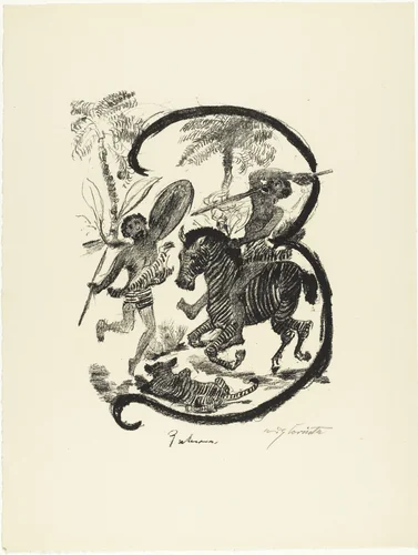 Letter Z (Buchstabe Z) from the illustrated book in portfolio form The ABCs (Das ABC) by Lovis Corinth, print, 1916