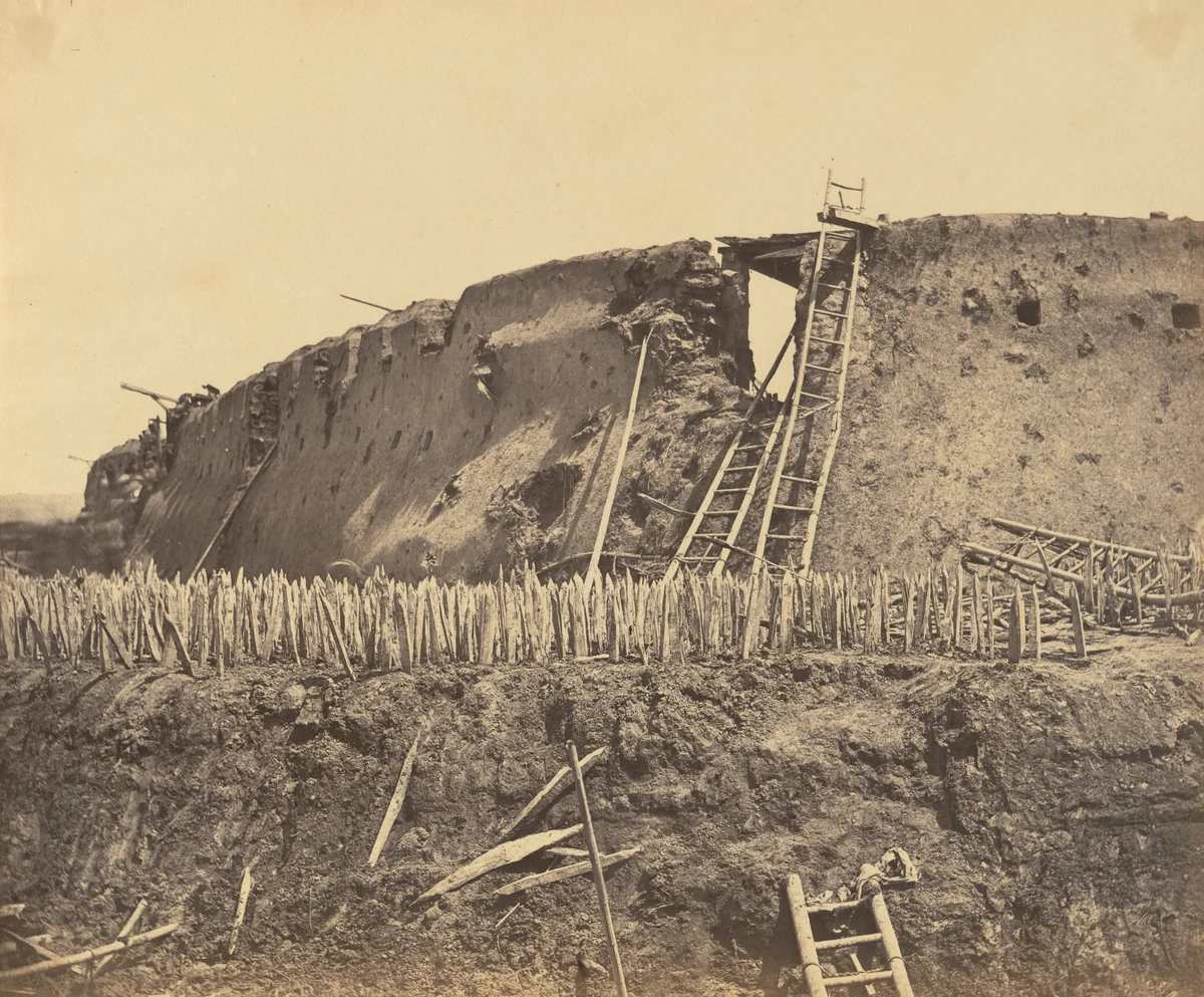Angle of North Taku Fort at Which the French Entered, August 21st by Felice Beato, photograph, 1860