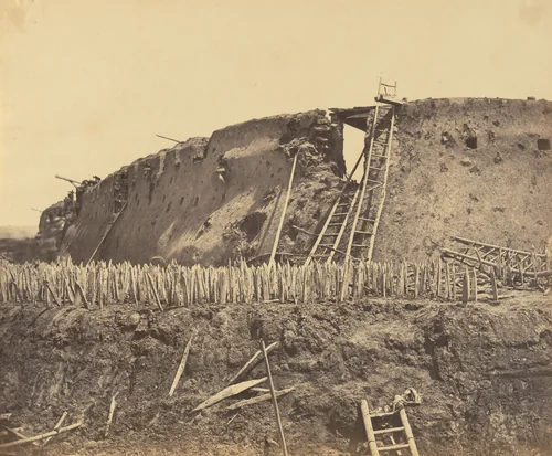 Angle of North Taku Fort at Which the French Entered, August 21st by Felice Beato, photograph, 1860