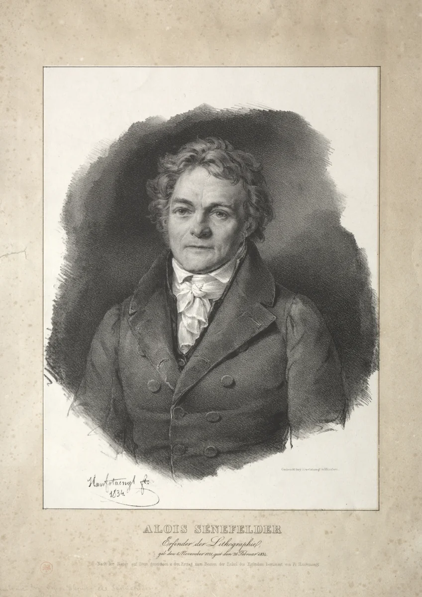 Aloys Senefelder by Franz Seraph Hanfstaengl, print, 1834