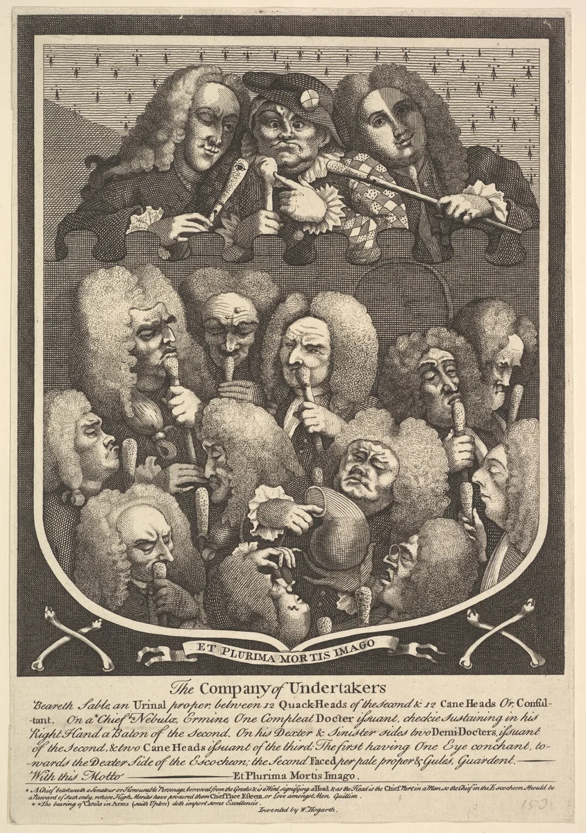 The Company of Undertakers by William Hogarth, print, 1736-1750