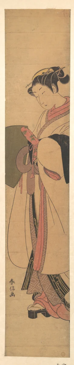 A Girl as a Komuso by Suzuki Harunobu (鈴木春信), print, 1758-1778
