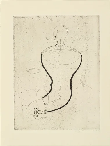 Abstract Figure, Facing Left: Figure S (Abstrakte Figur, nach links: Figur S) from Masters' Portfolio of the Staatliches Bauhaus (Meistermappe des Staatlichen Bauhauses) by Oskar Schlemmer, print, 1922