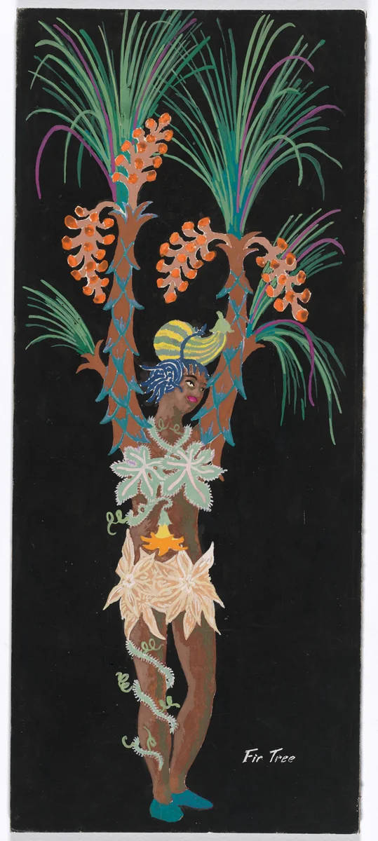 Fir Tree. Costume design for the ballet Pocahontas by Karl Free, drawing, 1936