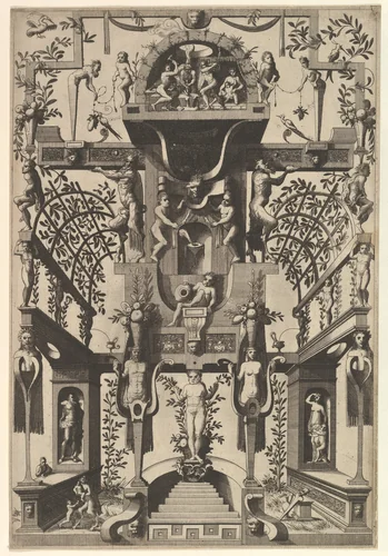 Modern Grotesque Decoration by Johannes van Doetecum, print, 1557