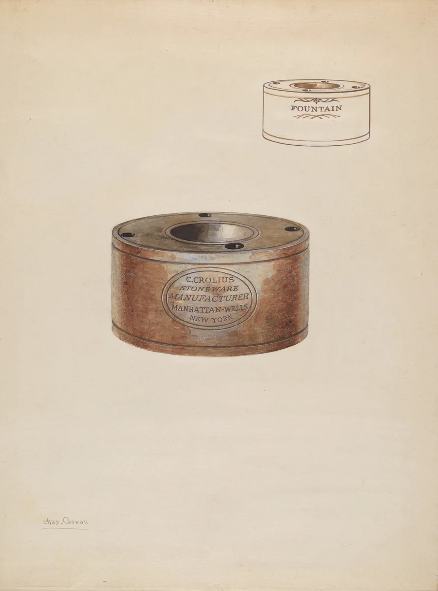Inkwell by Charles Caseau, index of american design, 1937